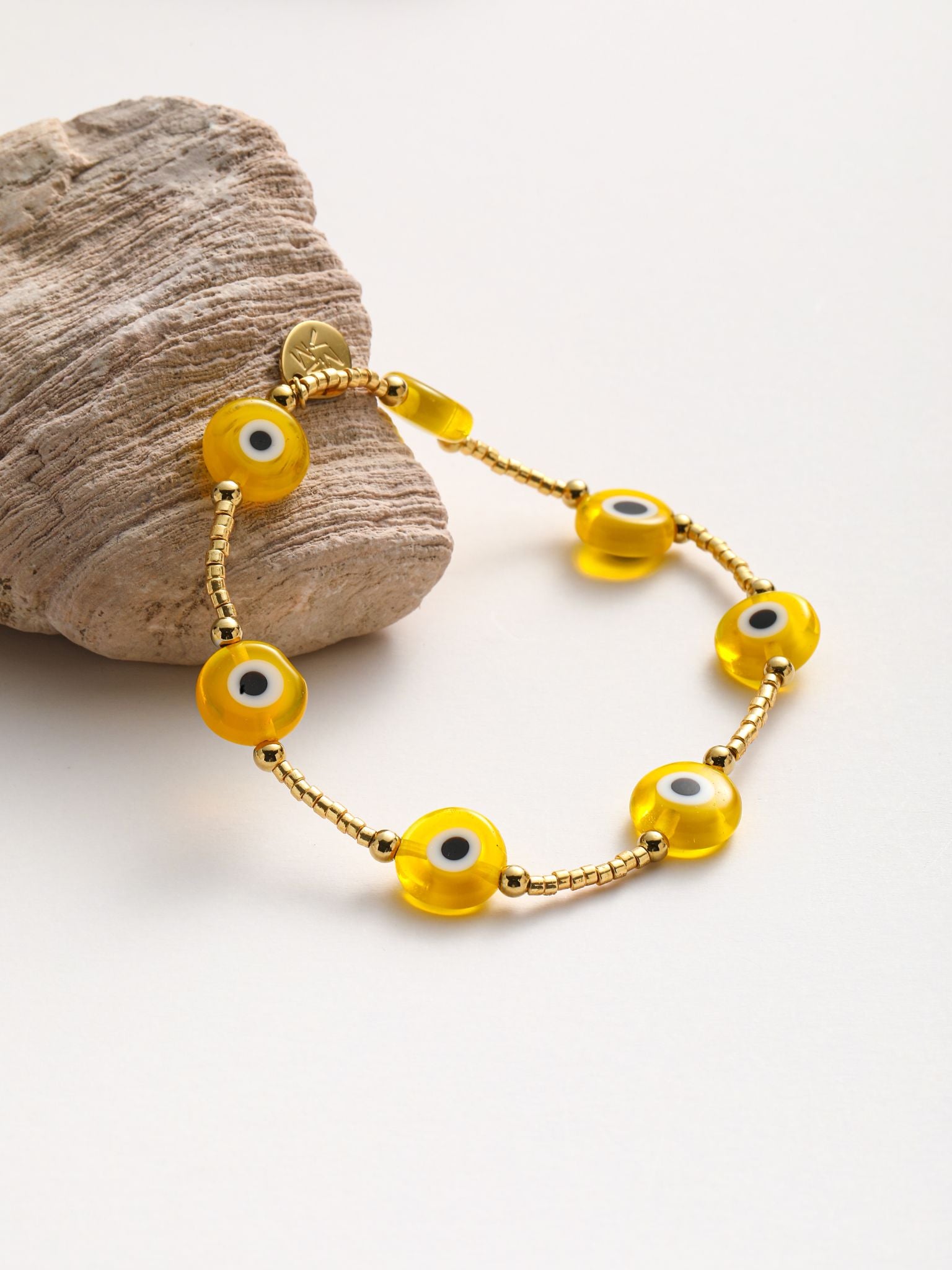 Bracciale in perline con vetro smalto occhi