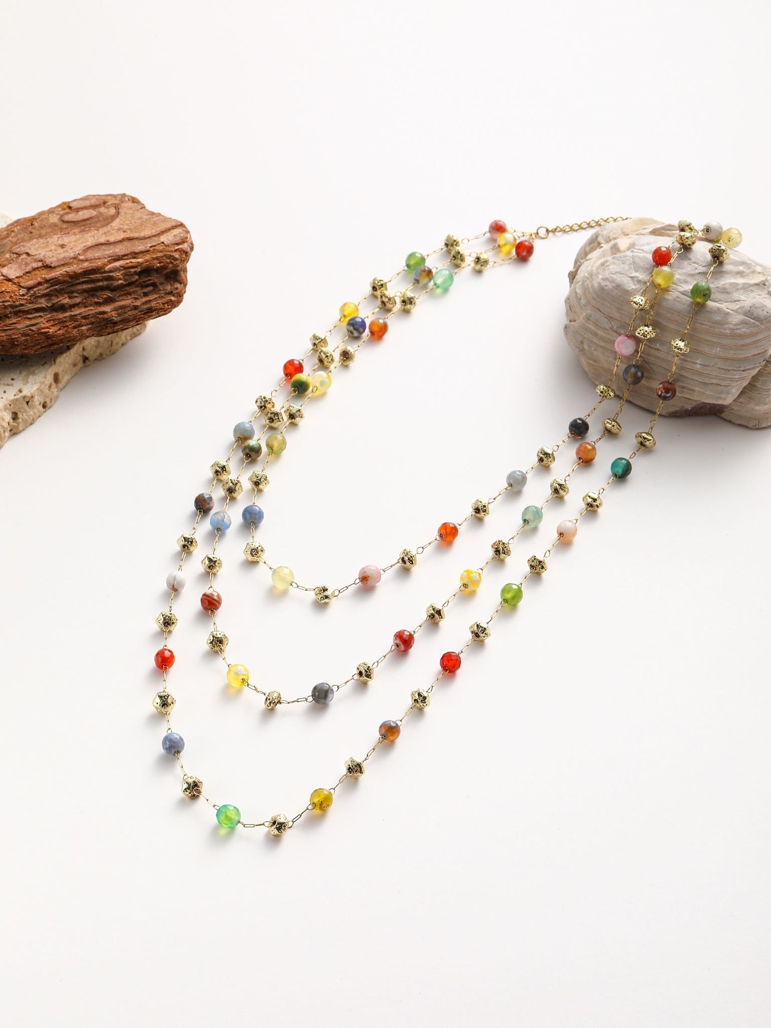 Collana in catena di pietra dura a 3 strati