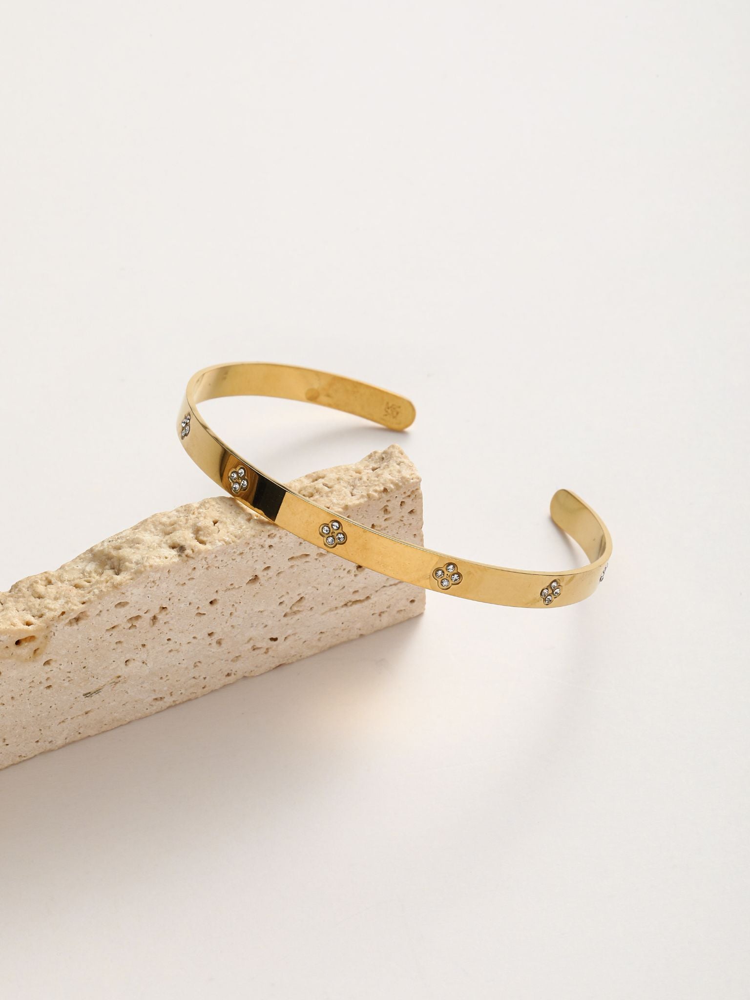 Bracciale rigido acciaio con punti di strass