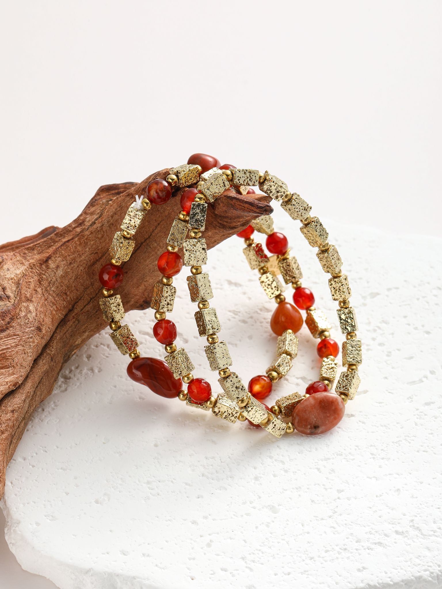 Bracciale infilato con AGATA e acciaio
