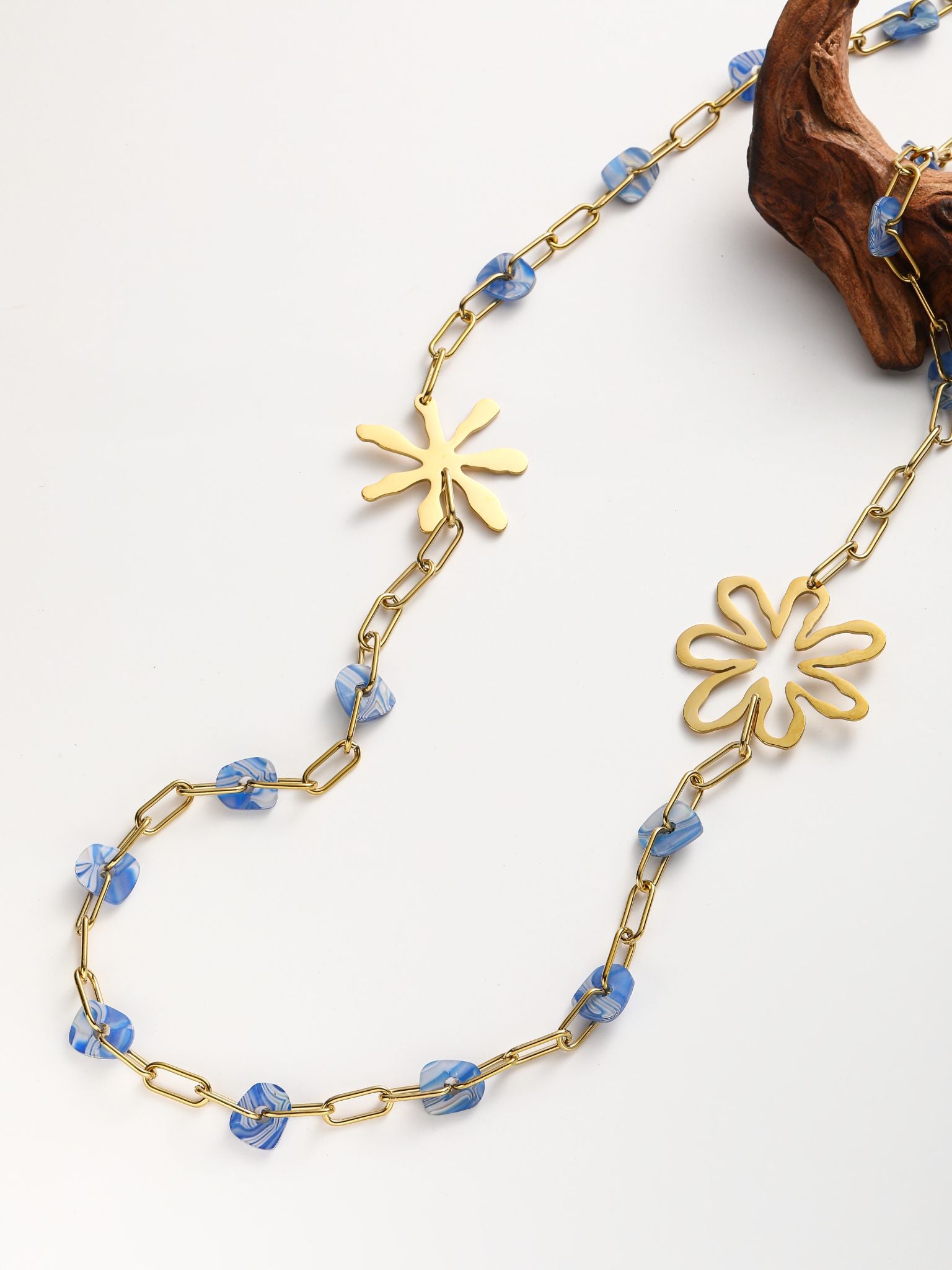 Collana fiore in acciaio con plexiglass