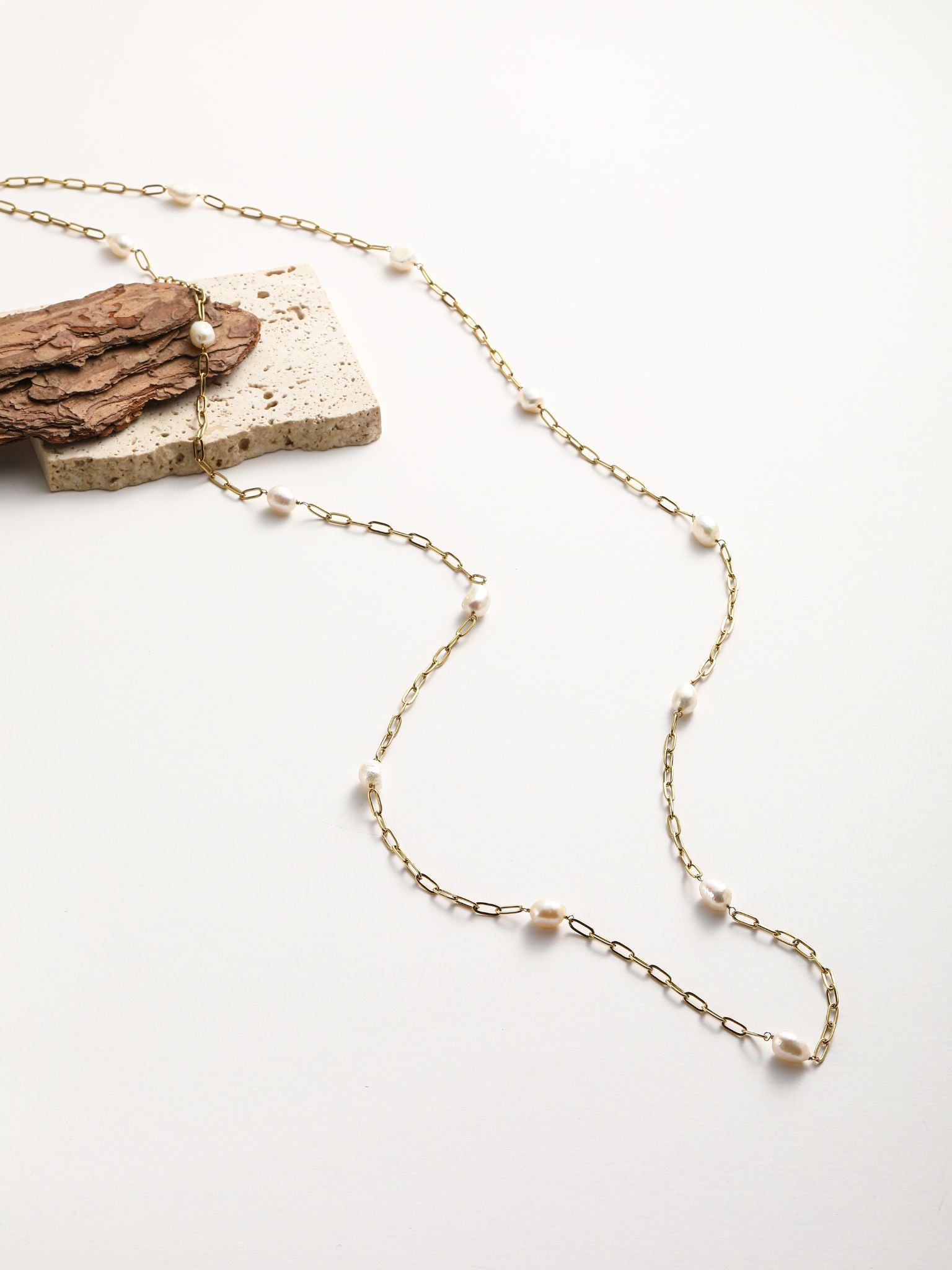 Collana perle fiume e pietra dura