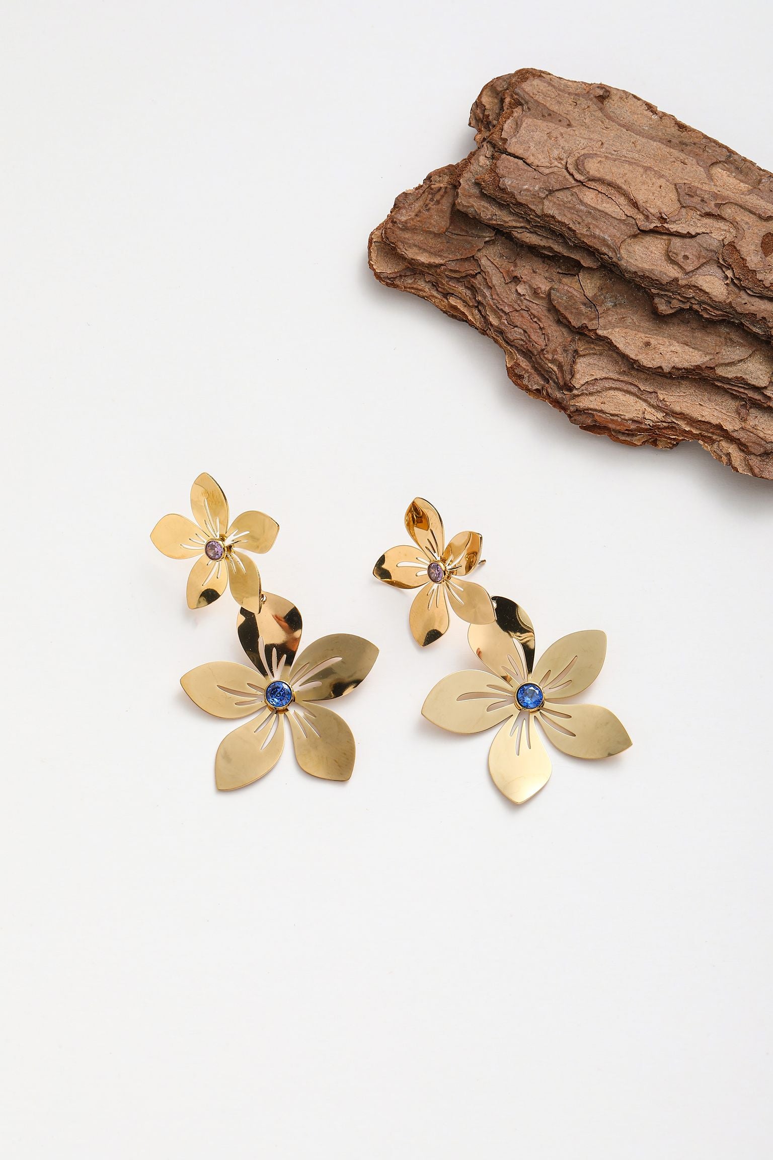 Orecchini con 2 fiore floreale