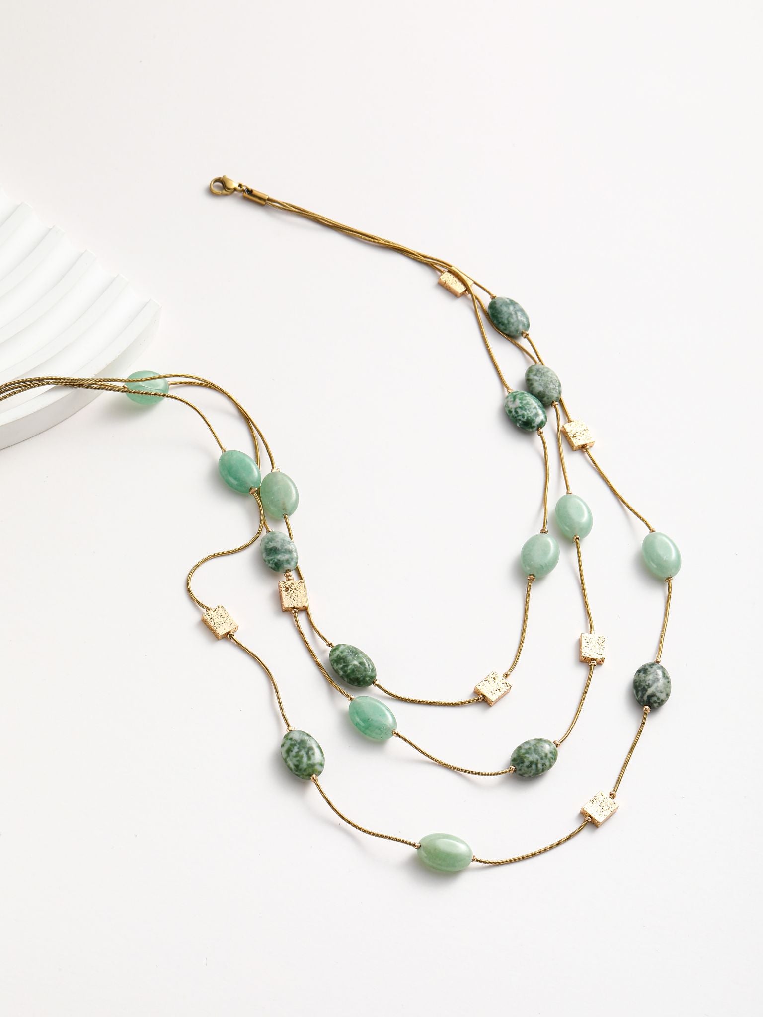 Collana con pietra OCCHIO DI GATTO a 3 strati