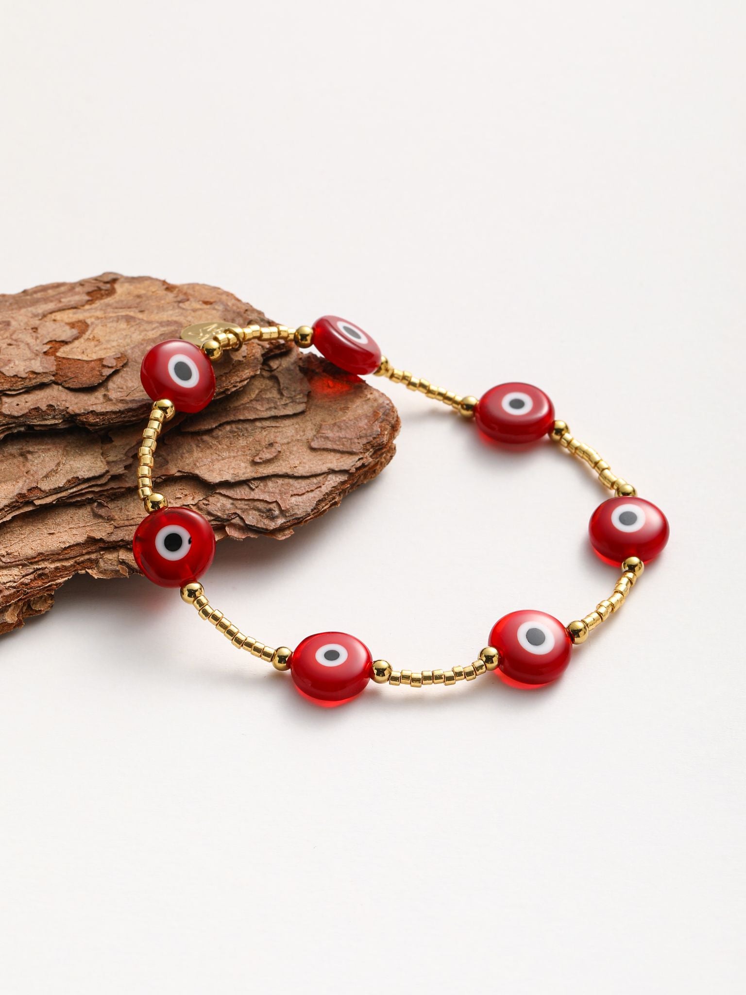 Bracciale in perline con vetro smalto occhi
