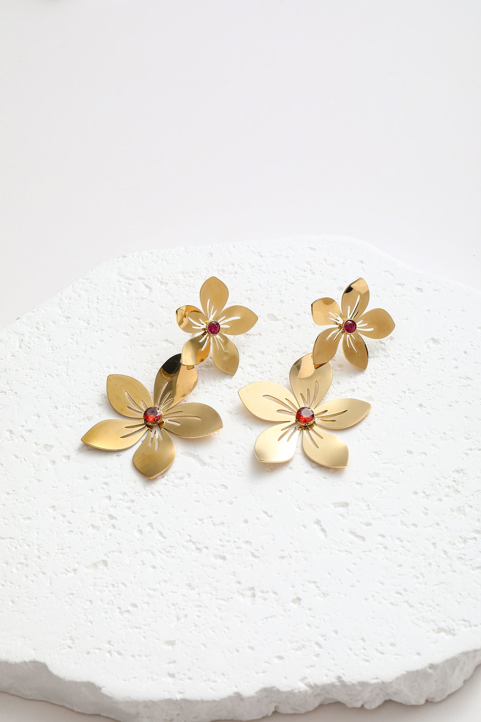 Orecchini con 2 fiore floreale