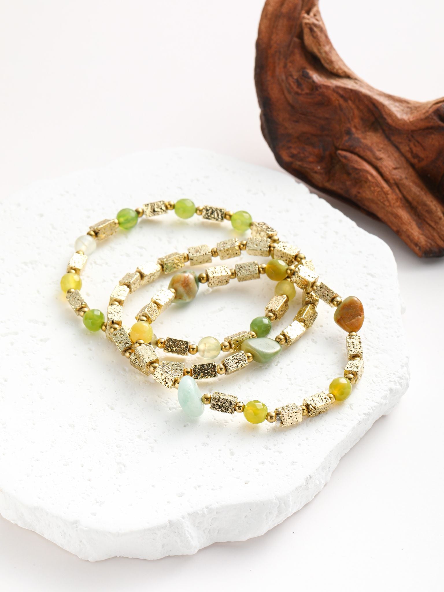 Bracciale infilato con AGATA e acciaio
