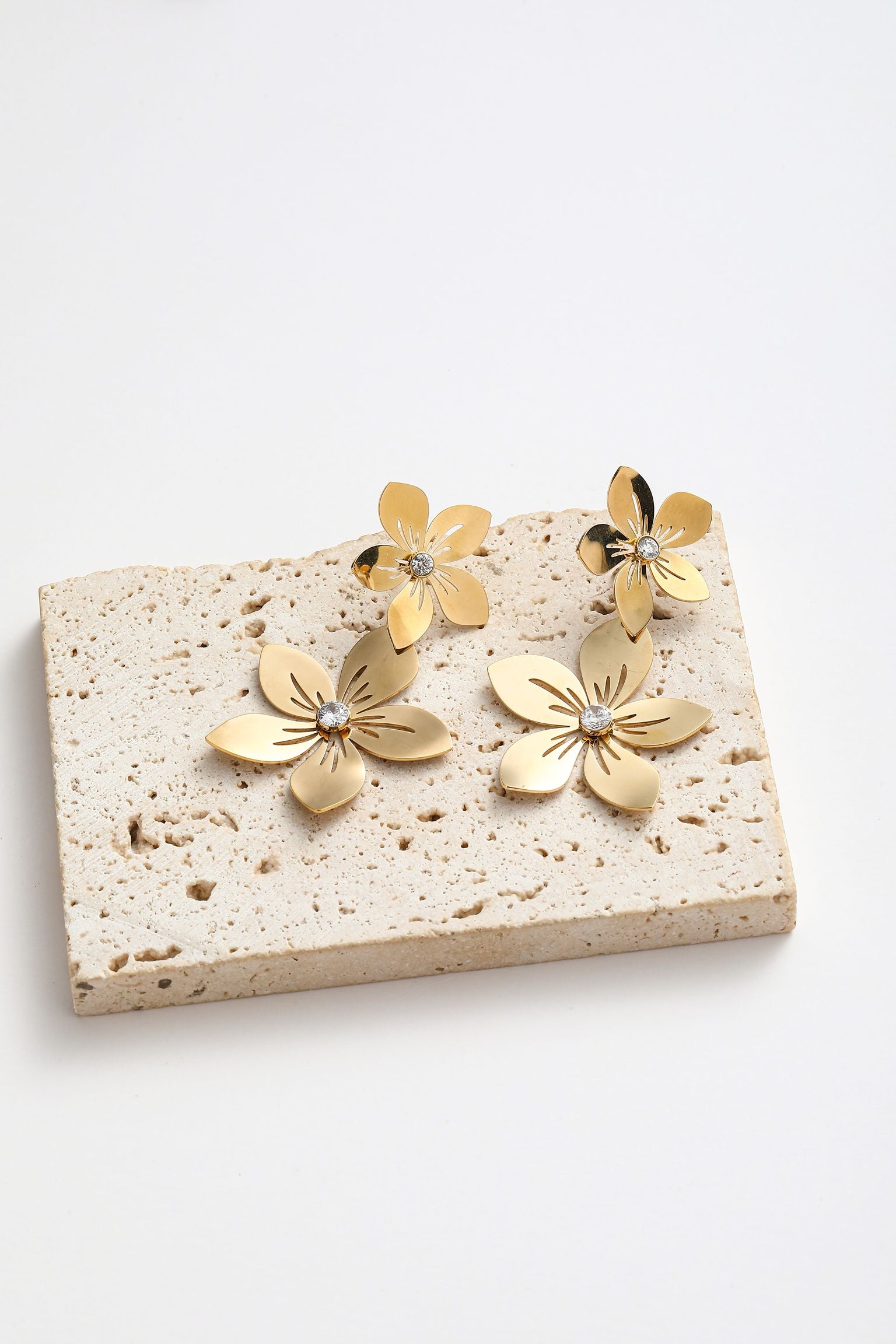 Orecchini con 2 fiore floreale