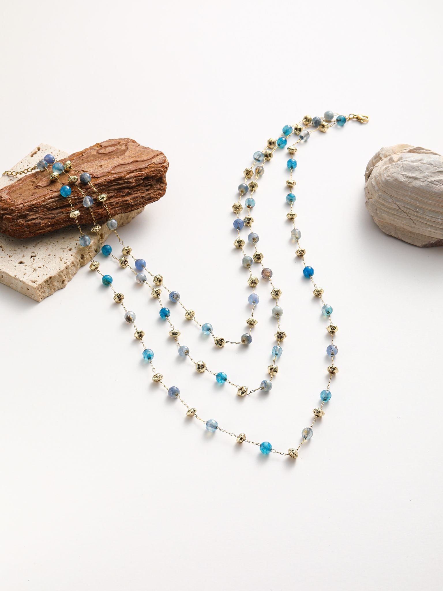Collana in catena di pietra dura a 3 strati
